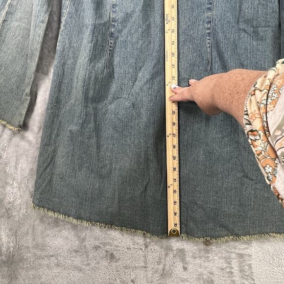 Newport News Jeanology Jeans Jacket Coat Denim Faded Women 1980s Vintage Sz 16 - Picture 9 of 10